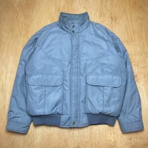 Vintage Oakton LTD Blue Gray XL Long Sleeve Full Zip Blanket Lined Jacket